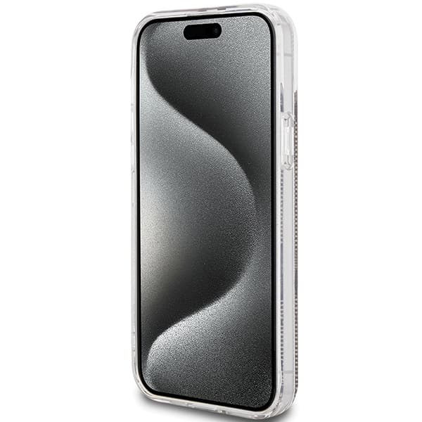 Guess iPhone 15 Plus Etui Brun Guldstribe Brun