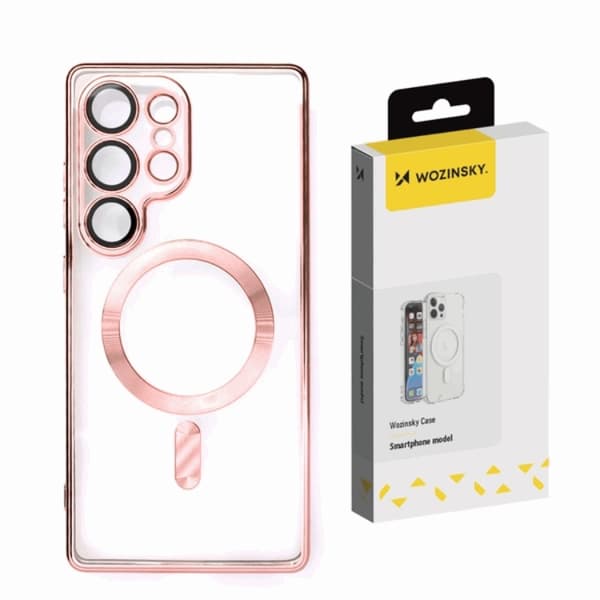 Wozinsky Telefontaske til Galaxy S25 Magsafe Galvaniseret - Lyserød Rosa