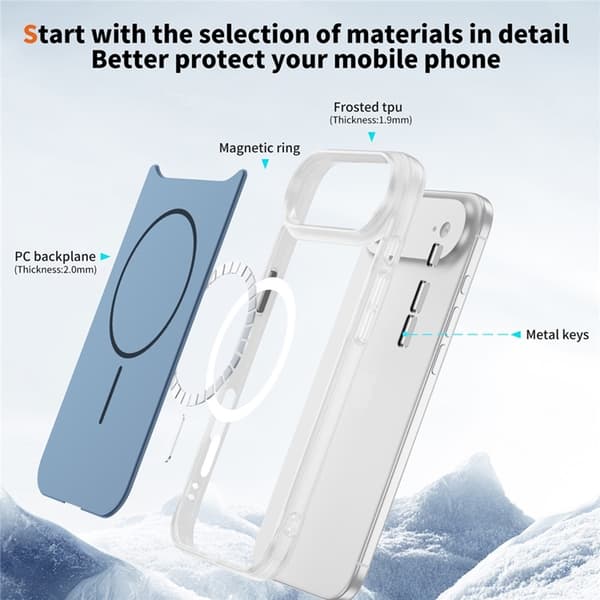 Mobilskal till iPhone Air MagSafe Skin Touch TPU PC - Blå Blå