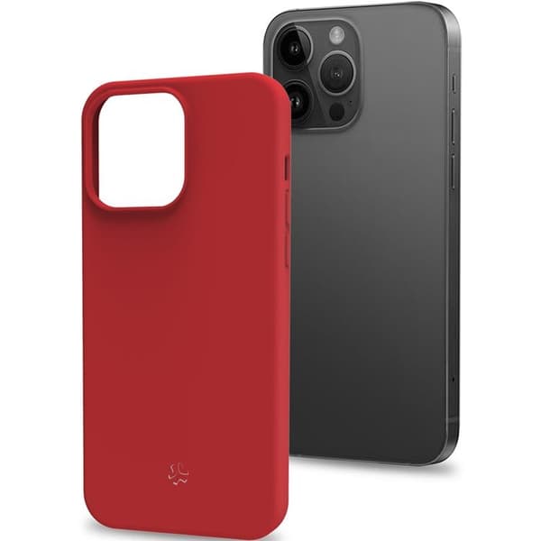 Celly Telefontaske til iPhone 15 Pro Cromo Blød Gummi - Rød Röd