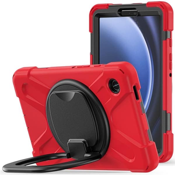 Mobilskal till Galaxy Tab A9 Kickstand Handle Grip - Röd / Svart Röd