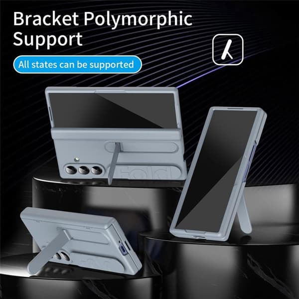 Mobilskal För Galaxy Z Fold 8 Kickstand med Skärmskydd - Mörkgrå