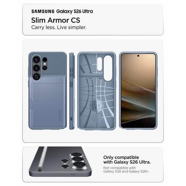 Spigen Mobilskal För Galaxy S26 Ultra Slim Armor CS - Ljusblå Blå