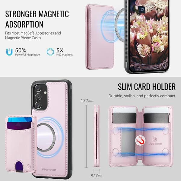 JEEHOOD Samsung Galaxy A34 5G Mobilskal KonstLäder - Rosa Rosa
