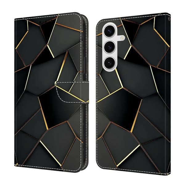 Plånboksfodral för Samsung Galaxy S26 Plus Fällbart Ställ - Svart Gold