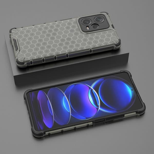 Xiaomi Redmi Note 12 Pro Plus Mobilcover Hybrid Honeycomb - Sort Svart