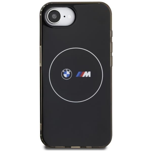 BMW telefontaske til iPhone 16e MagSafe IML Metal Circle - Sort Svart