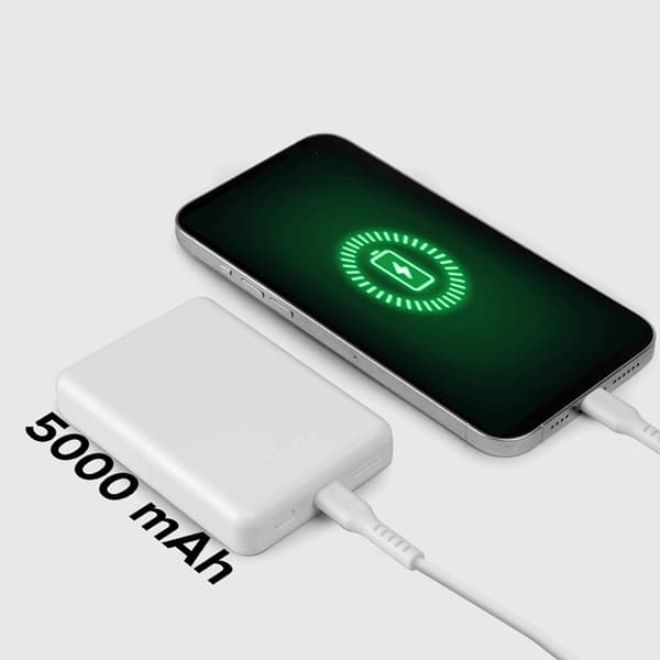 SBS MagSafe Trådlös Power Bank 5000 mAh USB-C - Vit