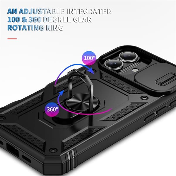 Mobilskal till iPhone 17 Slide Camshield Kickstand - Svart Svart