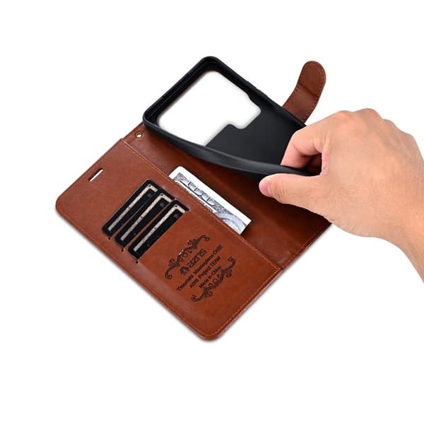 AZNS Xiaomi 17 Pro Plånboksfodral Anti-Scratch Konstläder - Brun