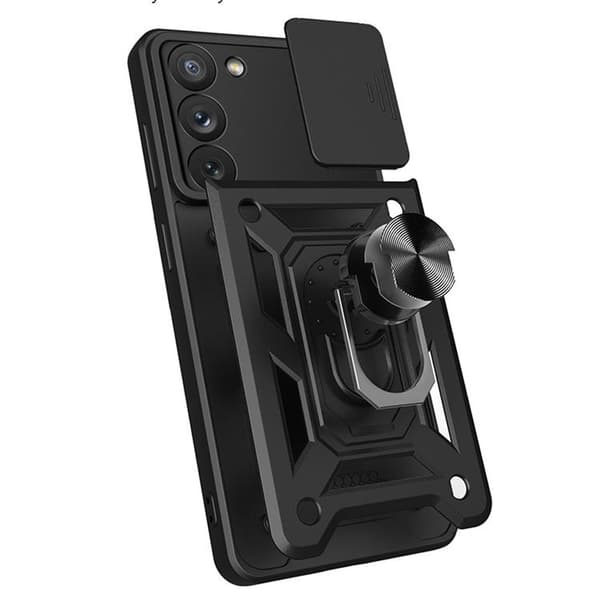 Galaxy S23 Plus Mobilcover Hybrid Armor Camshield - Blå Blå
