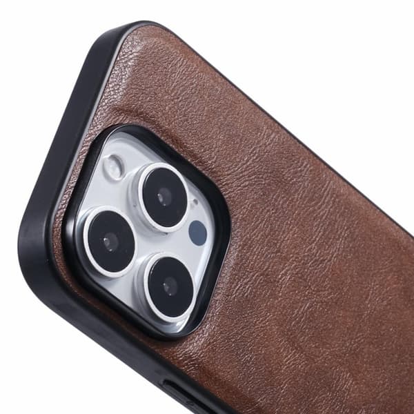 X-LEVEL Bojue-3 Mobilskal till iPhone 16 Pro MagSafe Läder Brun