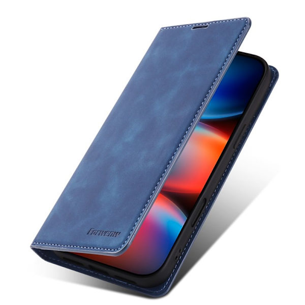 FORWENW iPhone 17 Pro Plånboksfodral Konstläder - Blå