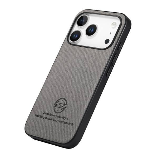 Mobilskal till iPhone 17 Pro Trasa Läder - Grå Grå