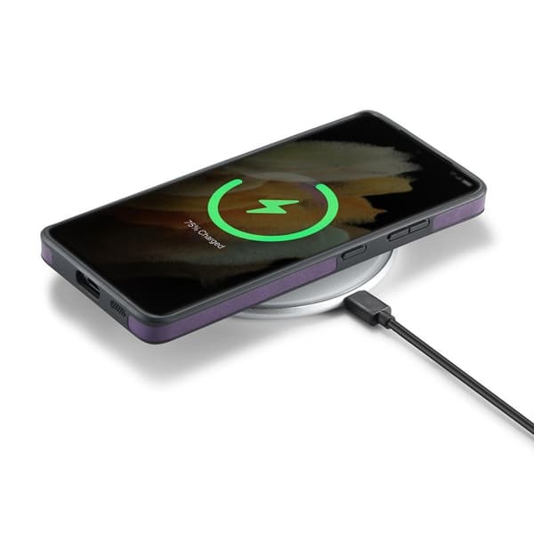 DG.MING Mobilskal till Samsung Galaxy S21 Ultra 5G Läder Coating Lila