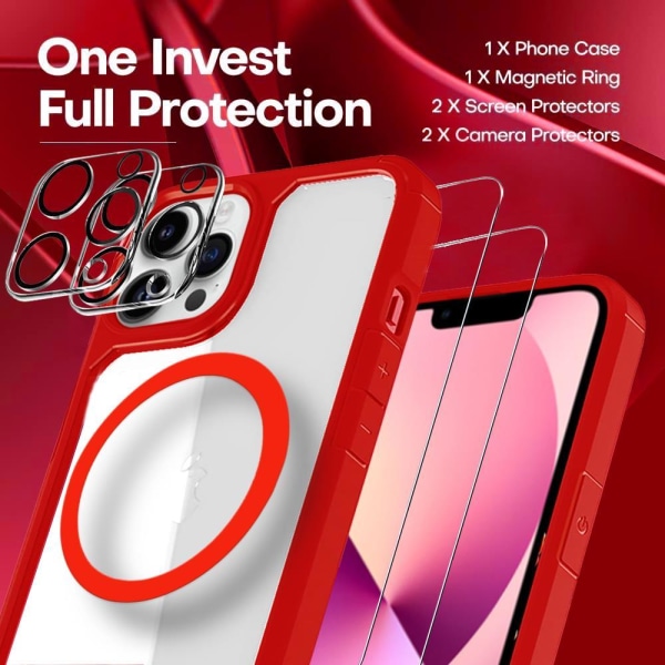 [6in1] BOOM iPhone 14 Pro Cover - Kameralinsebeskyttelse - Hærdet glas -