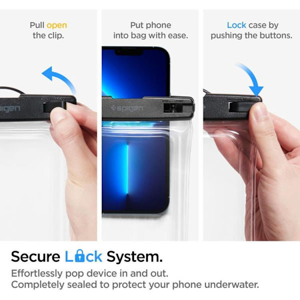 Spigen Universala Vattentät Mobilväskor A610 - Crystal Clear Transparent