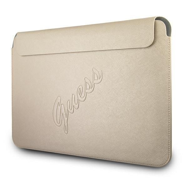 Guess Saffiano Script Datorfodral 13" - Guld Gul