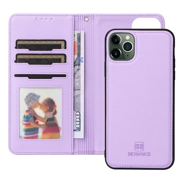 BETOPNICE iPhone 11 Pro Max Plånboksfodral - Detachable Konstläder- Lila