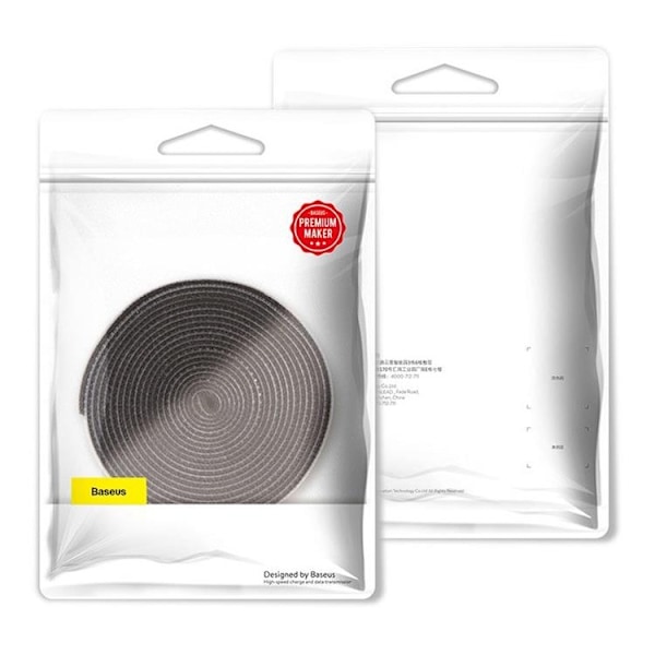 Baseus Rainbow Circle Velcro Straps Organizing Kabel 3m - Svart Svart