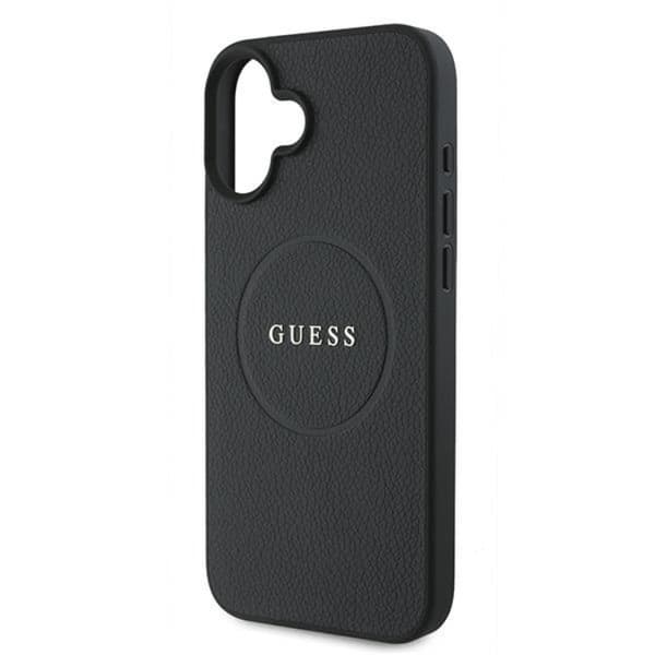 Guess Mobilskal till iPhone 16 Magsafe Grained Ring - Svart Svart