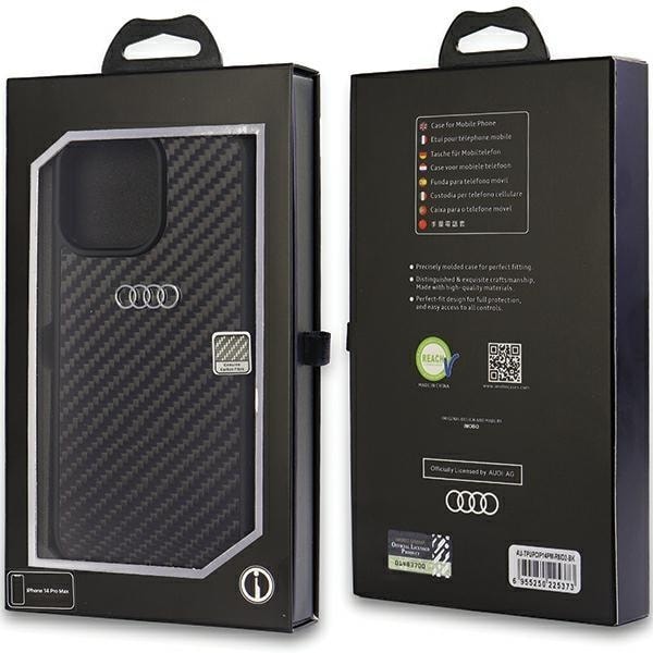 Audi iPhone 14 Pro Max Mobilskal Carbon Fiber - Svart Svart