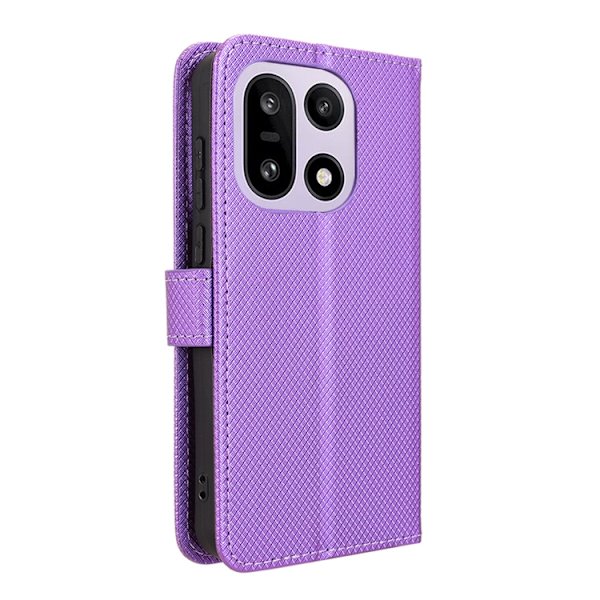 OnePlus 15 Plånboksfodral Strap Diamond Texture Konstläder Lila