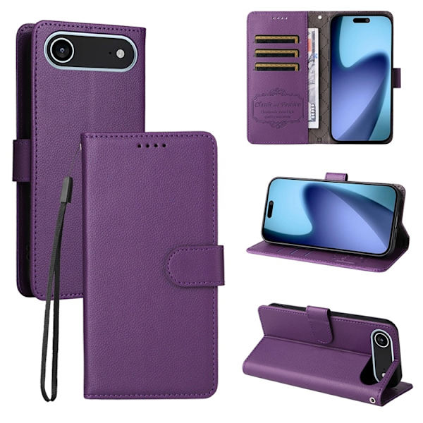iPhone Air Plånboksfodral RFID Blocking med Handledsrem Lila
