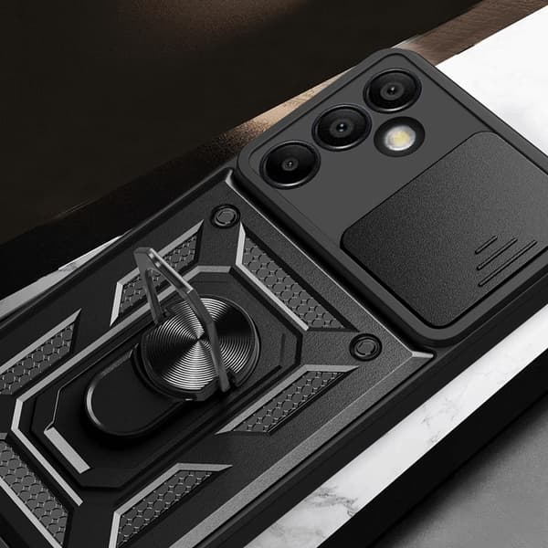 Mobilskal till Galaxy S24 FE Hybrid Armor Camshield - Röd Röd
