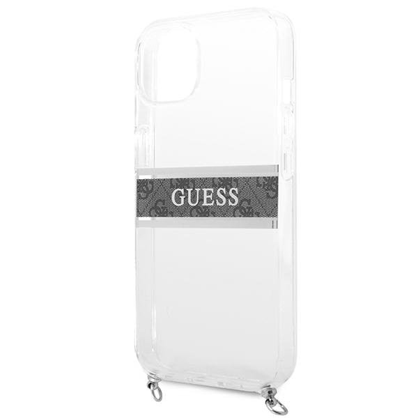 Guess Gray Strap Silver Chain Skal iPhone 13 mini - Transparent Silver