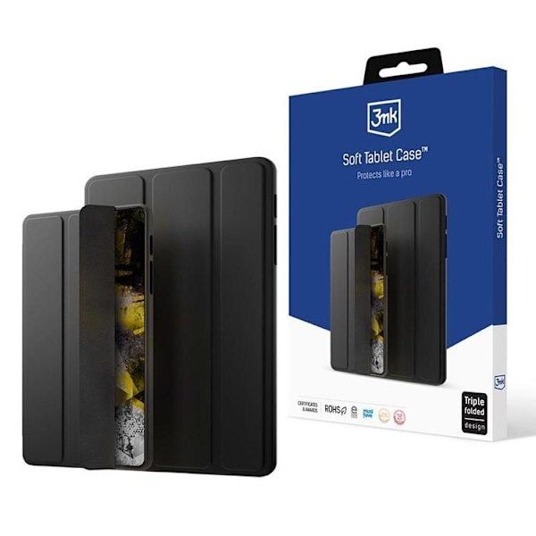3MK Galaxy Tab S9 FE Plus -kotelo Soft - Musta Black