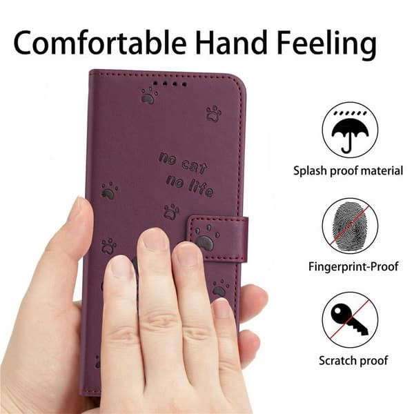 Plånboksfodral för Samsung Galaxy S26 Plus Konstläder - Vinröd