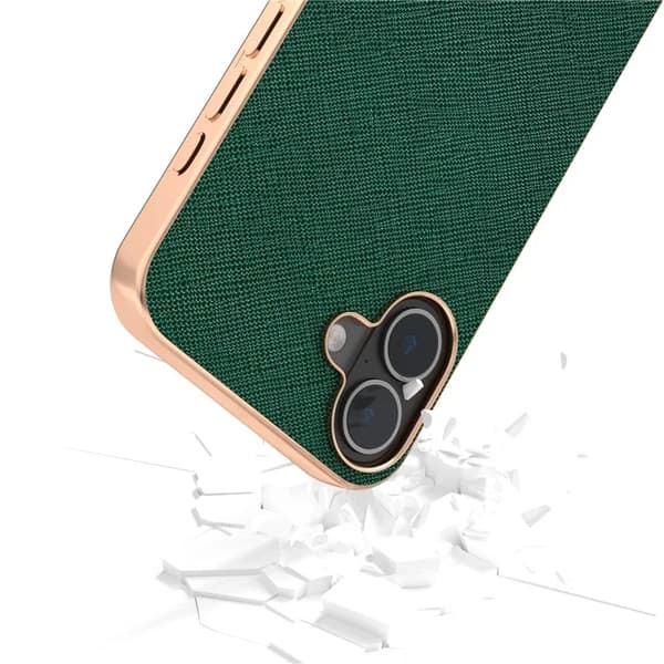 ABEEL Mobilskal till iPhone 16 Äkta Läder Electroplating - Grön Grön