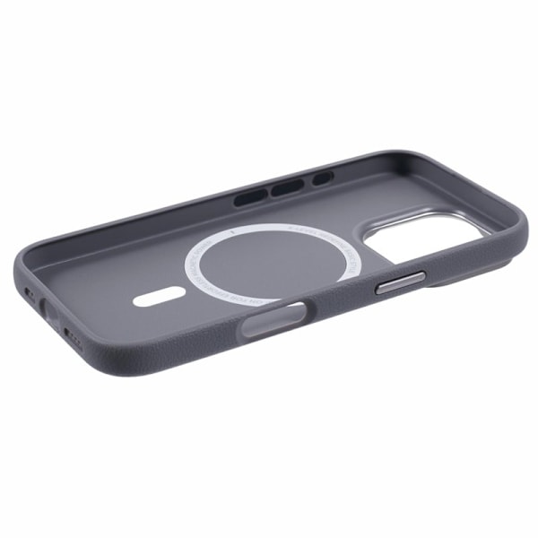 X-LEVEL Mobilskal till iPhone 16 Pro Max MagSafe PU Läder Grå