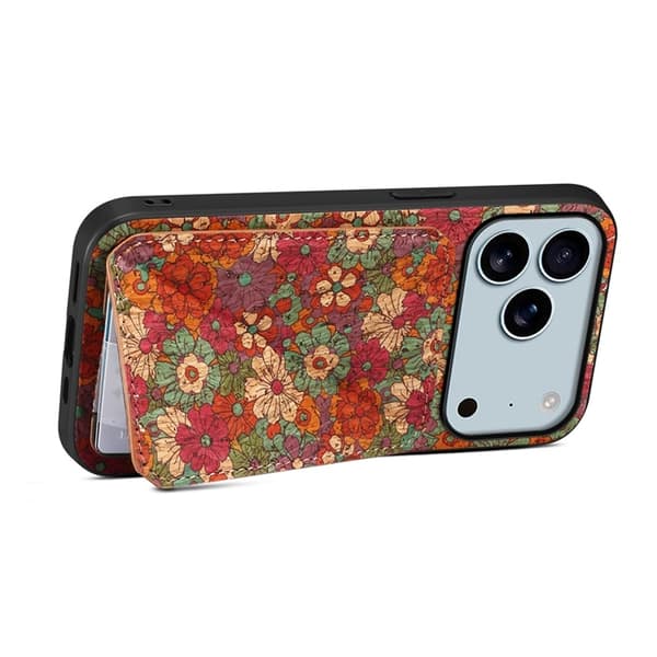 Mobilskal till iPhone 17 Pro Korthållare Blommor - Sommar / Röd Röd