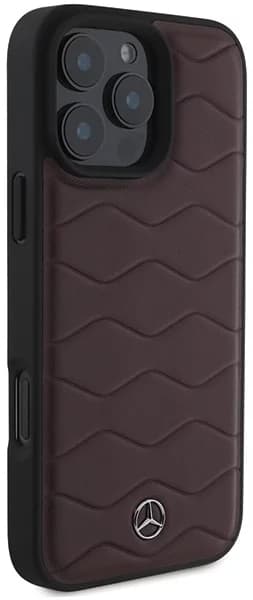 Mercedes telefontaske til iPhone 16 Pro Max MB Waves Læder - Rød Röd