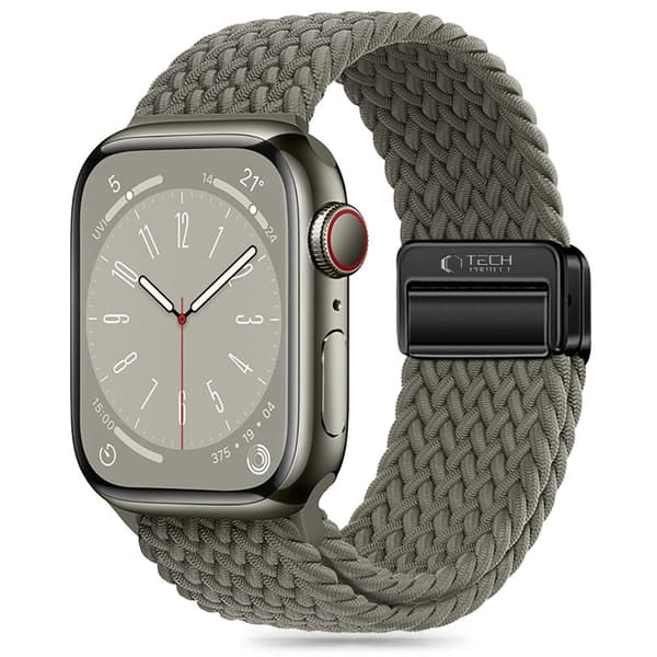 Tech-Protect Apple Watch (44/45/46/49mm) Armbånd NylonMag - Olivengrå Grå