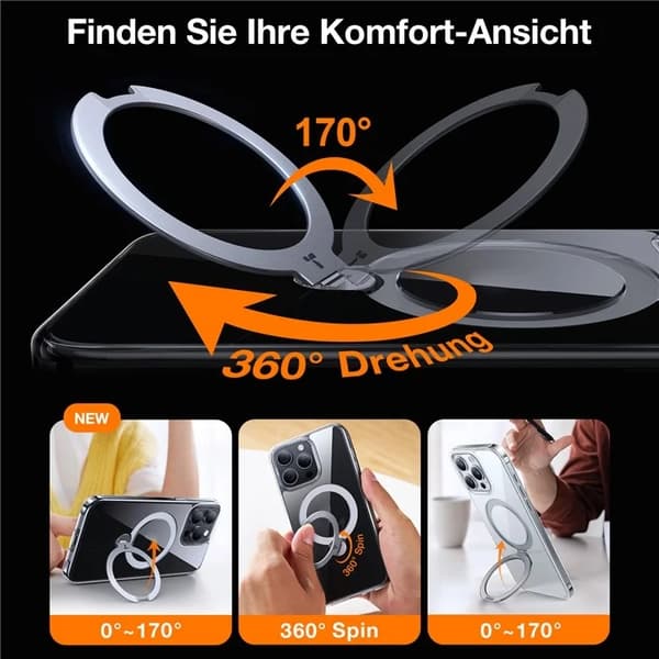 TORRAS Mobilskal till iPhone 15 Pro Max Magsafe Ringhållare - Transparent Transparent