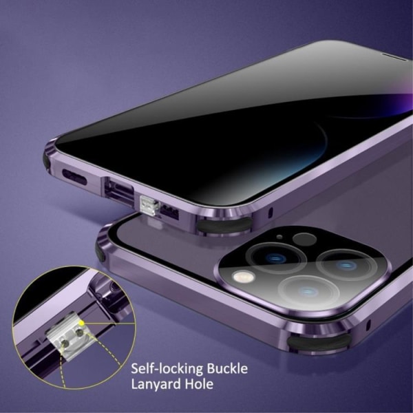iPhone 14 Pro Max -kuori, vakoilun esto, metalli, magneettinen, musta