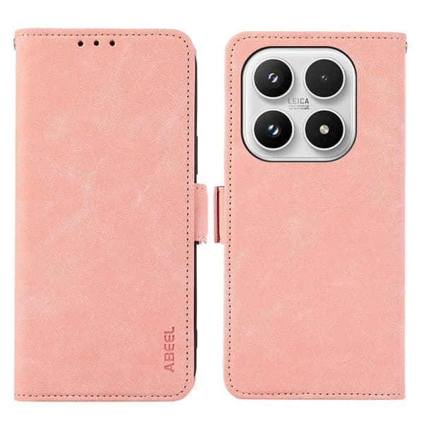 ABEEL Mobilskal till Xiaomi 17 KonstLäder Folio Ställ View RFID-Skydd - Rosa