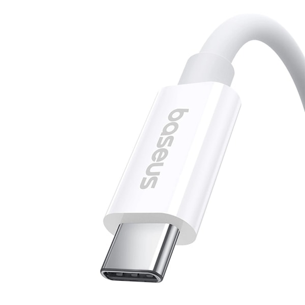 Baseus USB-C till USB-C kabel 240W PD 8K 60Hz 1m - Vit