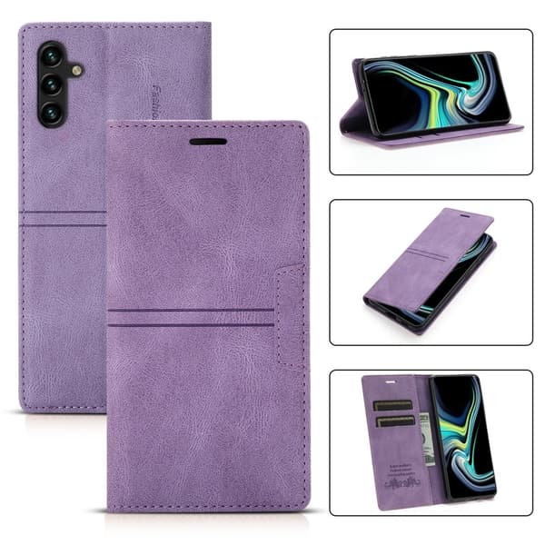 Samsung Galaxy S26 Plånboksfodral Magnetstängning Konstläder - Lila