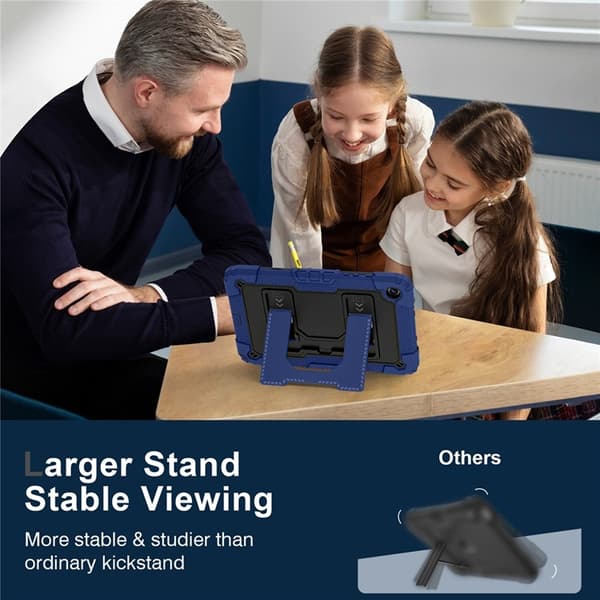 Galaxy Tab A9 Plus Skal Kickstand Med Rem Anti Drop Blå
