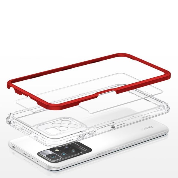 Xiaomi Redmi 10 4G (2021/2022) Shell Clear 3in1 - punainen