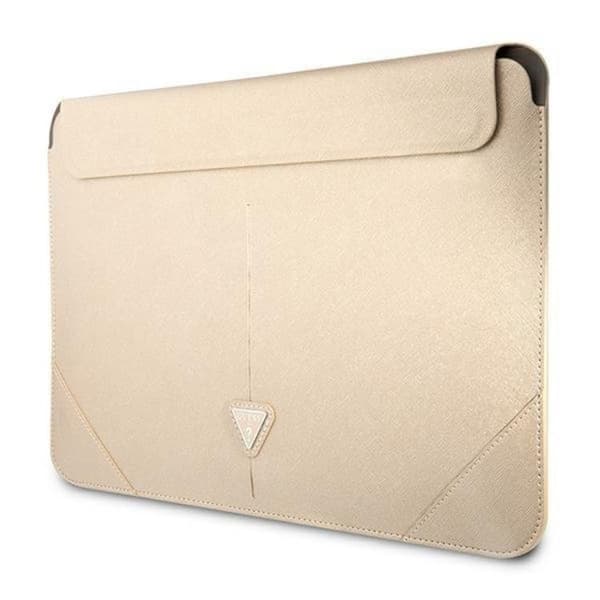 Guess Computer Sleeve 13/14'' Saffiano Triangle Logo - Beige Beige