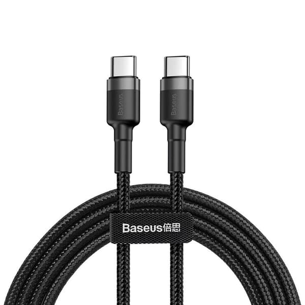 Baseus PD USB-C till USB-C 60W Kabel 2M - Svart/Grå Black