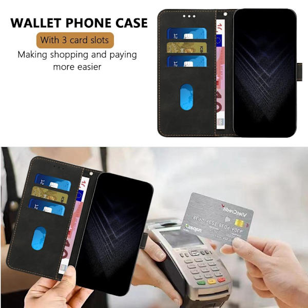 Plånboksfodral för Samsung Galaxy S26 Plus Konstläder Stativ - Svart