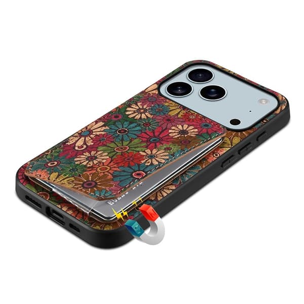 Mobilskal till iPhone 17 Pro Max Korthållare Blommor - Vår / Grön Grön
