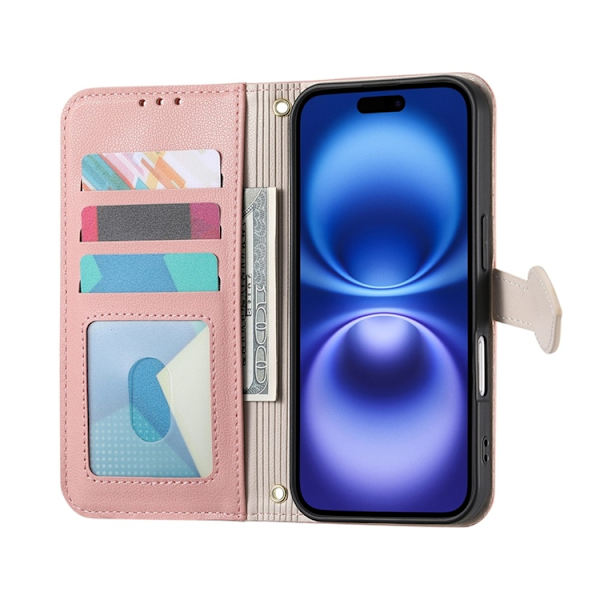 iPhone Air Plånboksfodral Leaf Magnetiskt Spänne Konstläder Roséguld