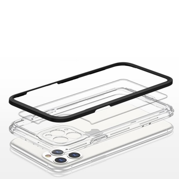 iPhone 11 Pro Max -kuori, kirkas 3in1 - musta